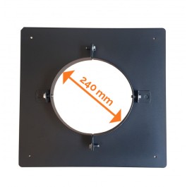DINAK DW Black vloersteun dubbelwandig rookkanaal Ø180mm | 123rookkanaal