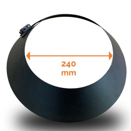 DINAK DW Black regenkraag / Stormkraag Ø180mm | 123rookkanaal