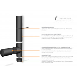 Kachelpijp enkelwandig L: 1m Ø180mm | 123rookkanaal