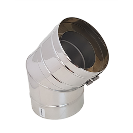 Hagemann & Machmer V3 DW Bocht 45 graden dubbelwandig rookkanaal Ø150mm | 123rookkanaal