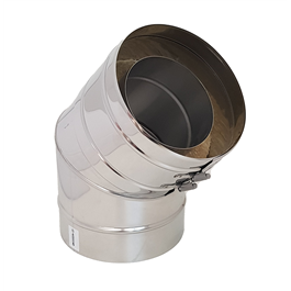 Hagemann & Machmer V3 DW Bocht 45 graden dubbelwandig rookkanaal Ø150mm | 123rookkanaal