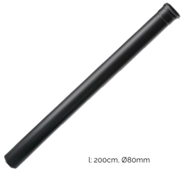 rookkanaal enkelwandig L:200 cm Ø80mm pelletkachel | 123rookkanaal