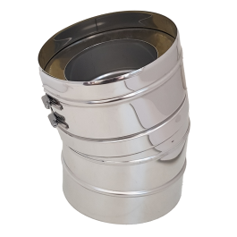 Hagemann & Machmer V3 DW Bocht 15 graden dubbelwandig rookkanaal Ø150mm | 123rookkanaal