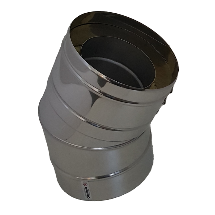 Hagemann & Machmer V3 DW Bocht 30 graden dubbelwandig rookkanaal Ø150mm | 123rookkanaal