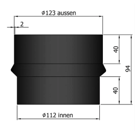 Kachelpijp verloop 125-110mm (versmallen) | 123rookkanaal