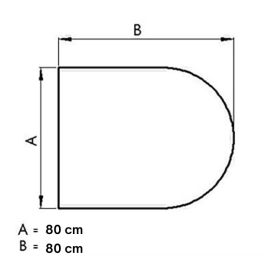 vloerplaat staal 80 x 80cm afgerond | 123rookkanaal