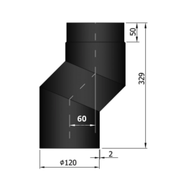 Kachelpijp enkelwandig versleping van 6cm Ø120mm | 123rookkanaal