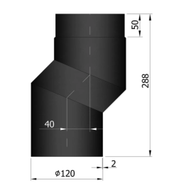 Kachelpijp enkelwandig versleping van 4cm Ø120mm | 123rookkanaal