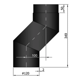 Kachelpijp enkelwandig versleping van 10cm Ø120mm | 123rookkanaal
