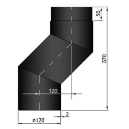 Kachelpijp enkelwandig versleping van 12cm Ø120mm | 123rookkanaal