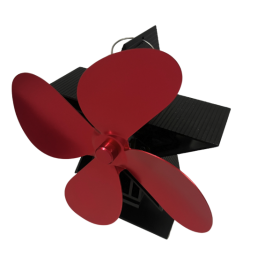 Kachelventilator T-2104 Christmas Fan RED | 123rookkanaal