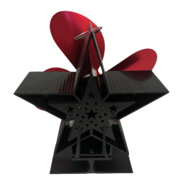 Kachelventilator T-2104 Christmas Fan RED | 123rookkanaal