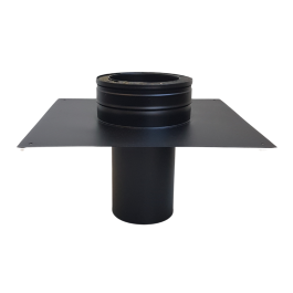 DINAK DW Black vertrekplaat + verloop EW-DW Ø150mm | 123rookkanaal
