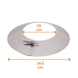 DINAK DW wand / plafondrozet conisch dubbelwandig rookkanaal Ø130mm | 123rookkanaal