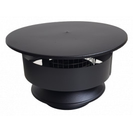 DINAK DW Black trekkap dubbelwandig Ø200mm met vonkengaas