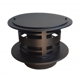 DINAK DW Black trekkap Holland met veegluik Ø200mm | 123rookkanaal