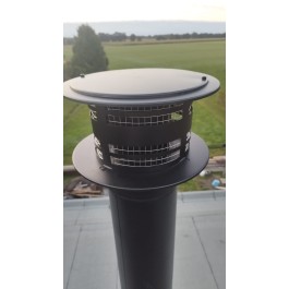 DINAK DW Black trekkap Holland met veegluik Ø200mm met vonkengaas | 123rookkanaal