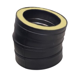 DINAK DW Black bocht 15 graden dubbelwandig rookkanaal Ø150mm | 123rookkanaal