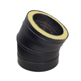 DINAK DW Black bocht 30 graden dubbelwandig rookkanaal Ø150mm | 123rookkanaal