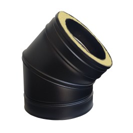 DINAK DW Black bocht 45 graden dubbelwandig rookkanaal Ø150mm | 123rookkanaal