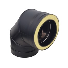 DINAK DW Black bocht 90 graden dubbelwandig rookkanaal Ø150mm | 123rookkanaal