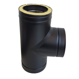 DINAK DW Black T-stuk dubbelwandig rookkanaal Ø150mm | 123rookkanaal