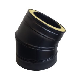 DINAK DW Black bocht 30 graden dubbelwandig rookkanaal Ø150mm | 123rookkanaal