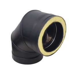 DINAK DW Black bocht 90 graden dubbelwandig rookkanaal Ø180mm | 123rookkanaal