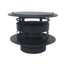 DINAK DW Black trekkap Holland met veegluik Ø150mm | 123rookkanaal