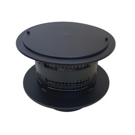 DINAK DW Black trekkap Holland met veegluik Ø200mm met vonkengaas | 123rookkanaal