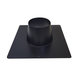 Plat dakdoorvoer BLACK 0-5 graden passend voor dubbelwandig Ø150mm | 123rookkanaal
