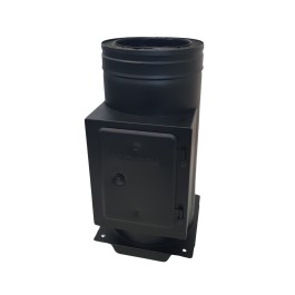 DINAK DW Black reinigingselement + ondersteuning met condensuitloop Ø130mm | 123rookkanaal