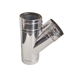 Hagemann & Machmer V3 DW T-stuk 45 graden dubbelwandig rookkanaal Ø150mm | 123rookkanaal