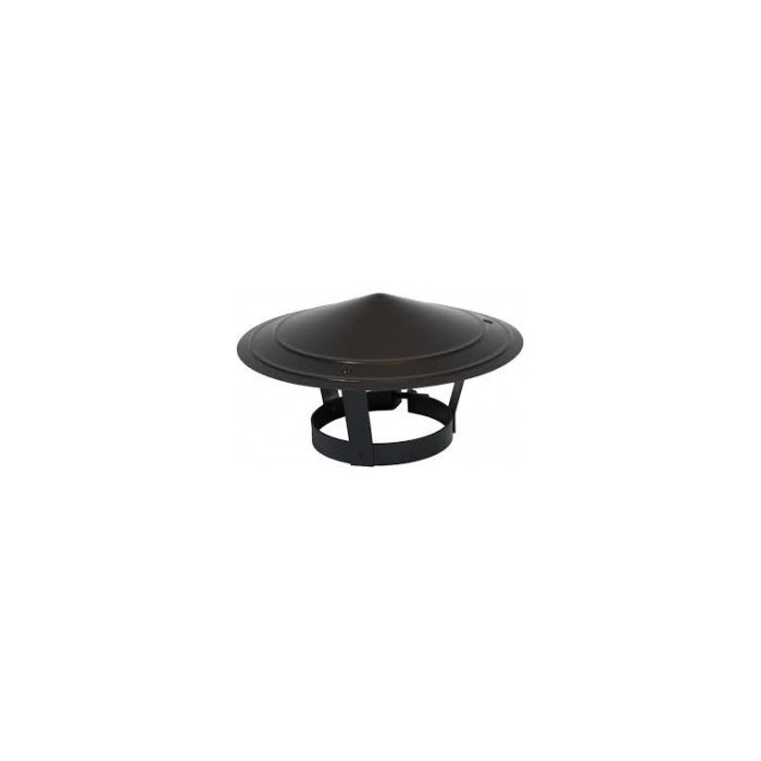 Regenkap verzinkt Ø 190-200mm verstelbaar in zwarte coating | 123rookkanaal