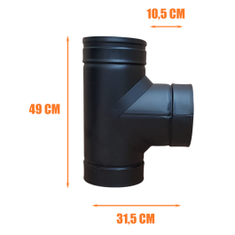 DINAK DW Black T-stuk dubbelwandig rookkanaal Ø150mm | 123rookkanaal