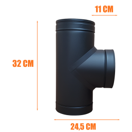 DINAK DW Black pellet T-stuk dubbelwandig rookkanaal Ø80mm | 123rookkanaal