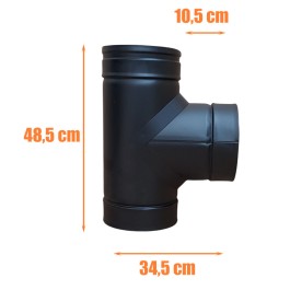 DINAK DW Black T-stuk dubbelwandig rookkanaal Ø180mm | 123rookkanaal