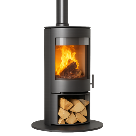 Charlton & Jenrick Purevision vrijstaand rond model laag open houtvak | 123rookkanaal