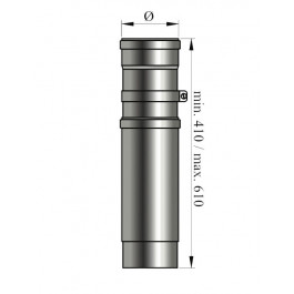 rookkanaal enkelwandig schuifpijp L:41-61cm Ø80mm pelletkachel | 123rookkanaal