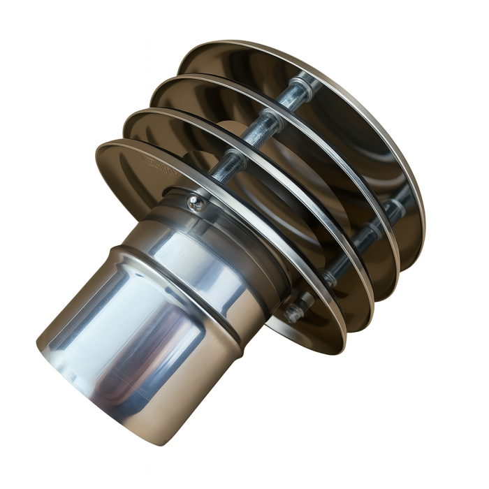 Trekkap lamellen voor flexibel of enkelwandig RVS rookkanaal Ø80mm | 123rookkanaal