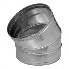 RVS enkelwandig rookkanaal DINAK bocht 30 graden Ø200mm | 123rookkanaal