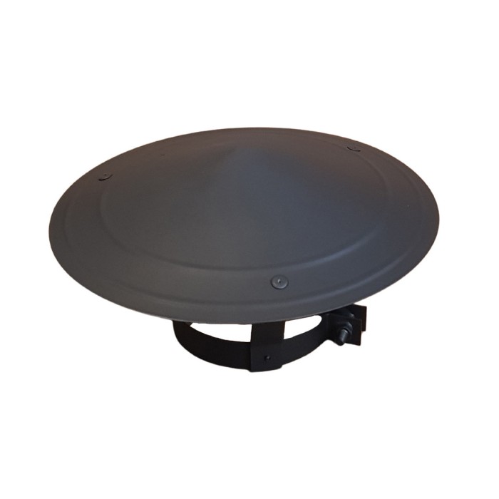 Regenkap RVS Ø 125-130mm verstelbaar in zwarte coating | 123rookkanaal