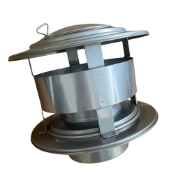 Trekkap met veegluik voor flexibel of enkelwandig RVS rookkanaal Ø130mm | 123rookkanaal
