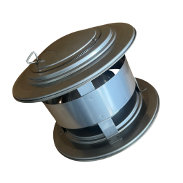 Trekkap met veegluik voor flexibel of enkelwandig RVS rookkanaal Ø130mm | 123rookkanaal