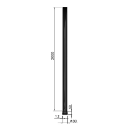 rookkanaal enkelwandig L:200 cm Ø80mm pelletkachel | 123rookkanaal