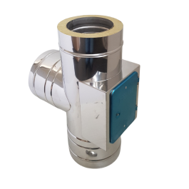 Hagemann & Machmer V3 T-stuk met deur dubbelwandig rookkanaal Ø130mm | 123rookkanaal