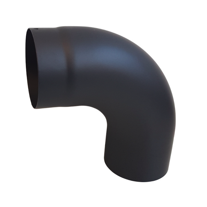 Kachelpijp enkelwandig bocht 90 graden 130mm getrokken | 123rookkanaal