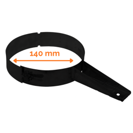 DINAK DW BLACK pellet eenvoudige vloersteun dubbelwandig rookkanaal Ø80mm | 123rookkanaal