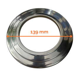RVS pelletpijp enkelwandig rozet smal Ø80mm pelletkachel (rand 3cm) | 123rookkanaal