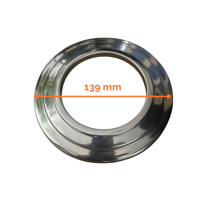 RVS pelletpijp enkelwandig rozet smal Ø80mm pelletkachel (rand 3cm) | 123rookkanaal